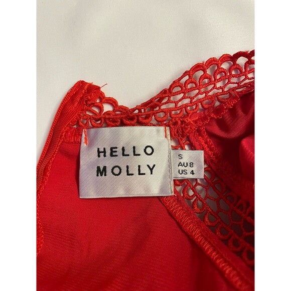 Hello Molly Ruffle Mini dress Red, Sz Small - Picture 3 of 9